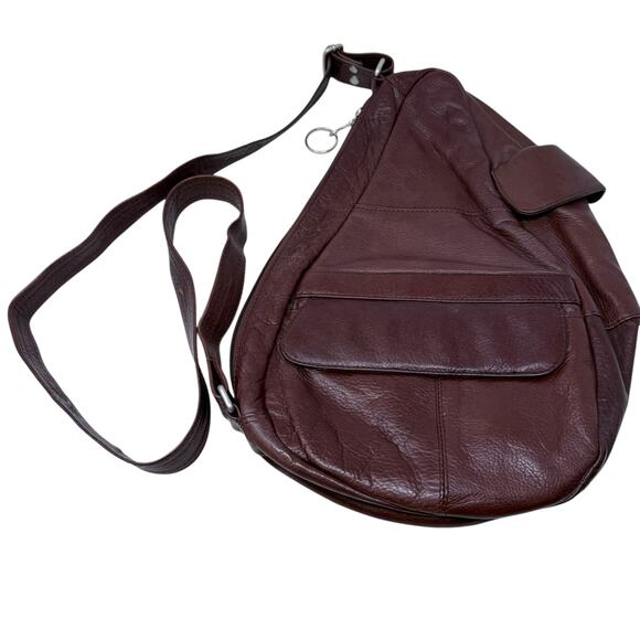 Paul & Taylor Brown Leather Kidney Shaped Backpack‎ - Picture 1 of 5
